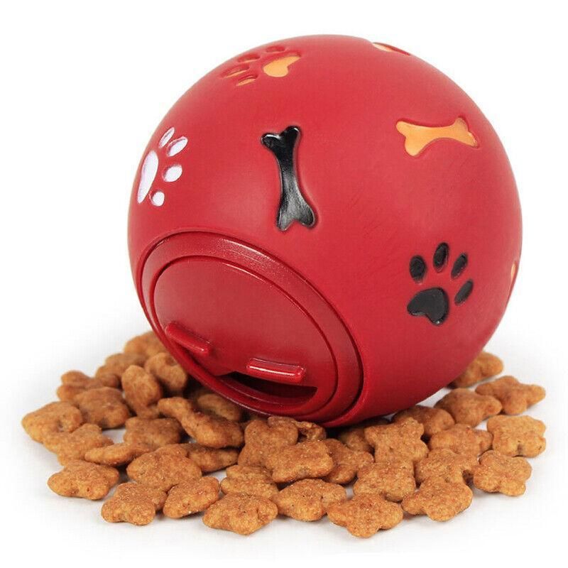 11cm Dog Pet Fun Tough-Treat Ball Tumbler Mental Food Dispenser Feeder Puzzle Toy - Blue