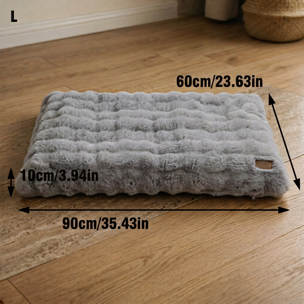 Plush Pet Bed with Non Slip Base and Removable Cover