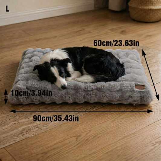 Plush Pet Bed with Non Slip Base and Removable Cover