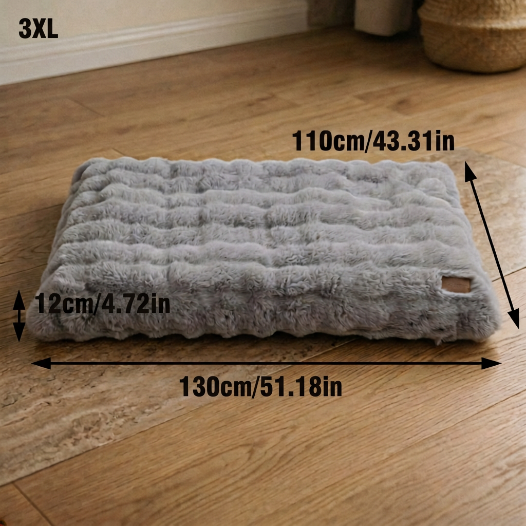 Plush Pet Bed with Non Slip Base and Removable Cover