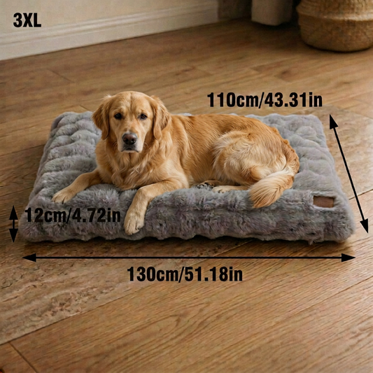 Plush Pet Bed with Non Slip Base and Removable Cover