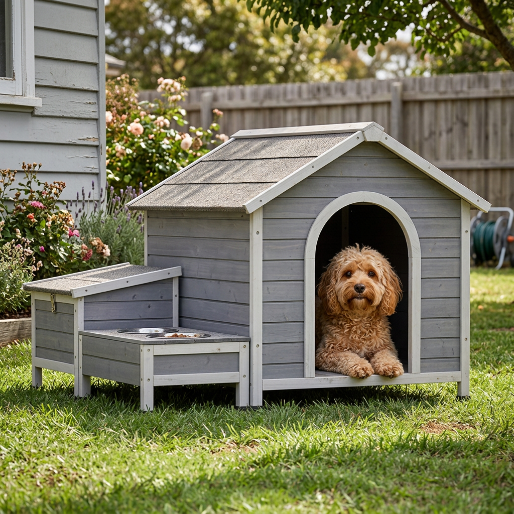 i.Pet Dog Kennel House Large Wooden Outdoor Pet Kennels Indoor Puppy Cabin