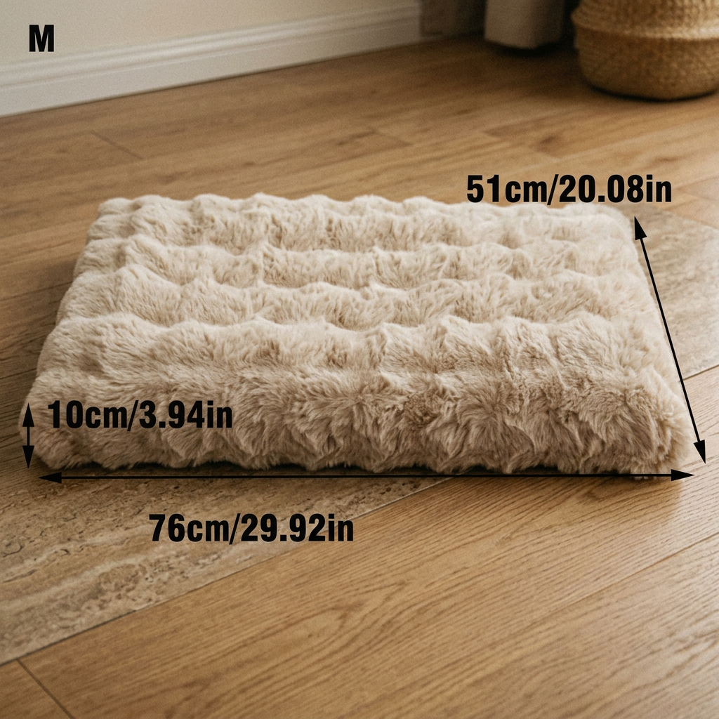 Plush Dog Crate Bed with Non Slip Base and Removable Cover