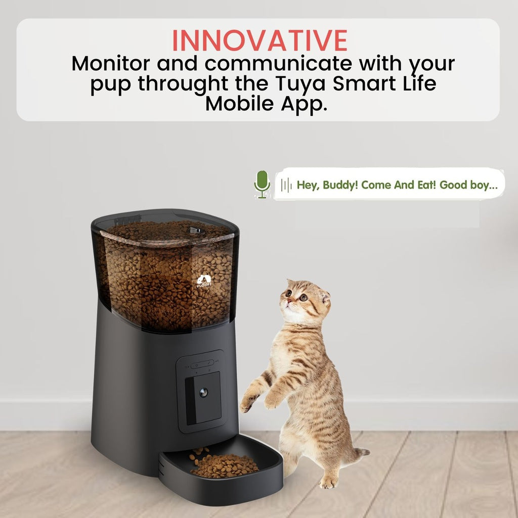 Floofi Smart Pet Feeder with Camera - Black - FI-FD-110-CX