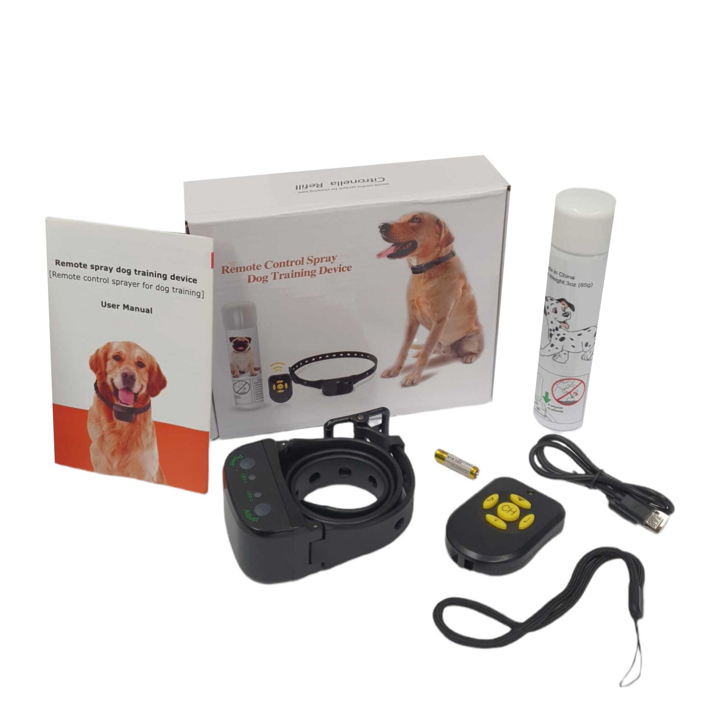 Dog Bark Collar - Automatic + Remote Citronella Rechargeable Mist Spray Training