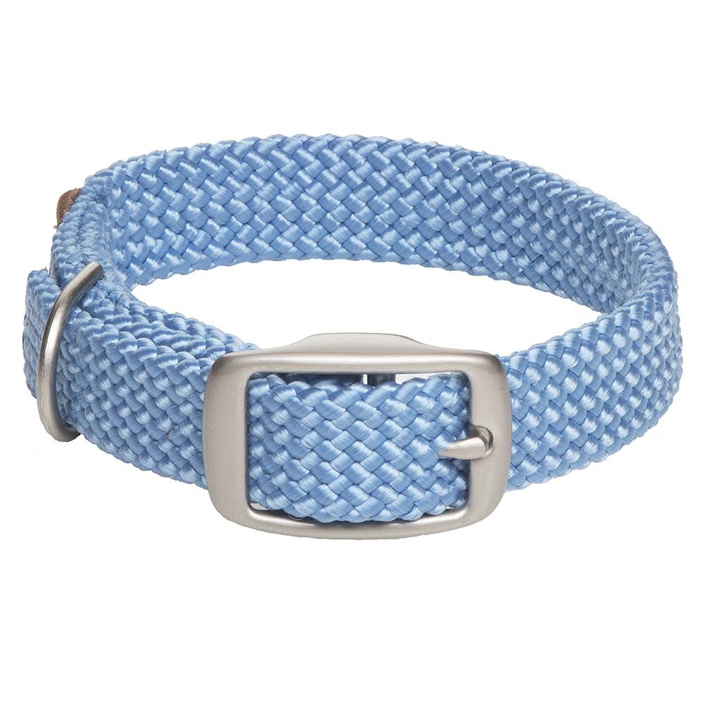 Mendota Doublebraided Collar 18"  SKY BLUE Nickel