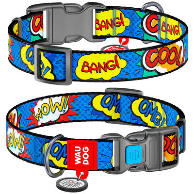 Collar Company Dog Collar Nylon - Printed with - WOW 24-40CM