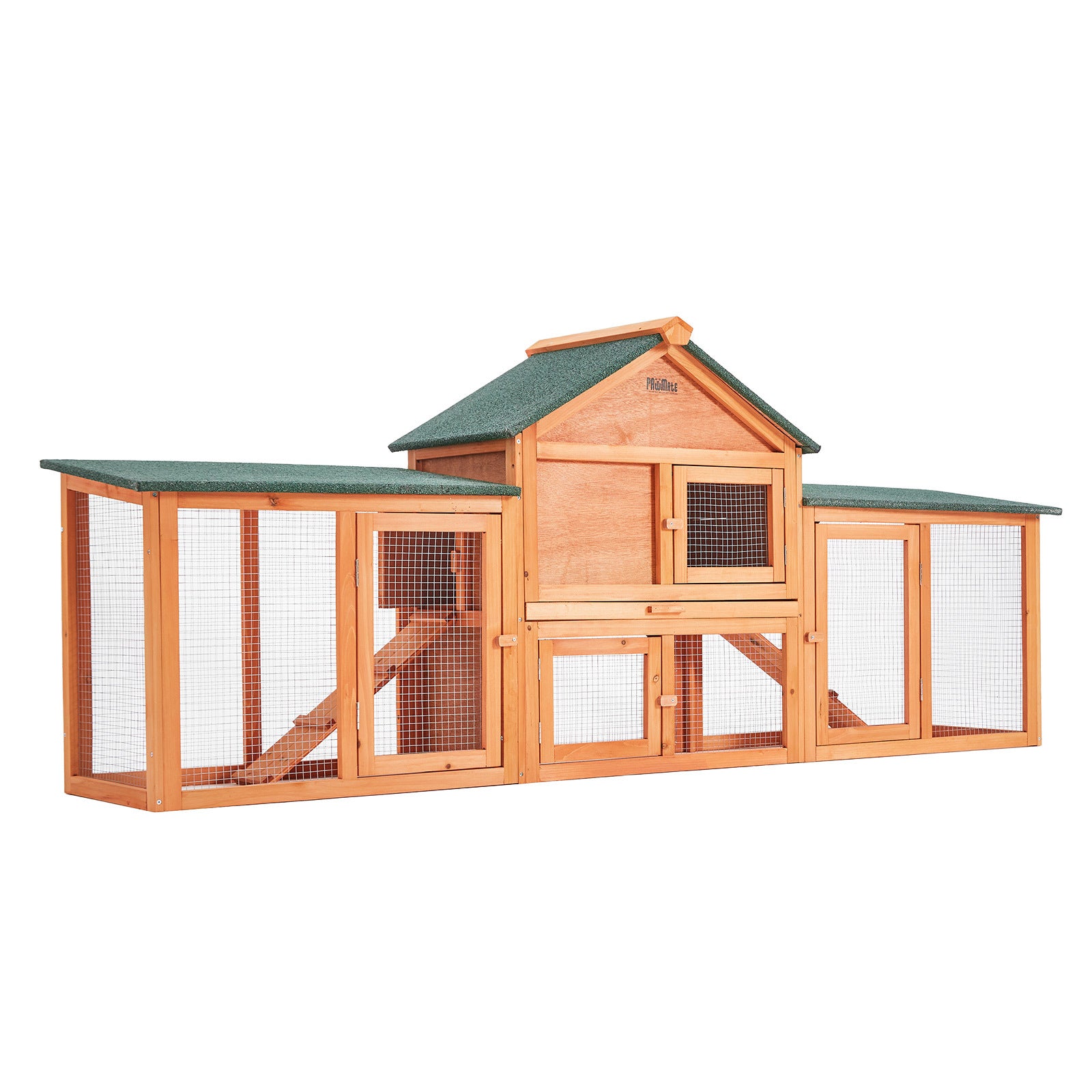 Paw Mate 204 x 45 x 85cm Rabbit Hutch Chicken Coop 2 Storey Large Cage Run