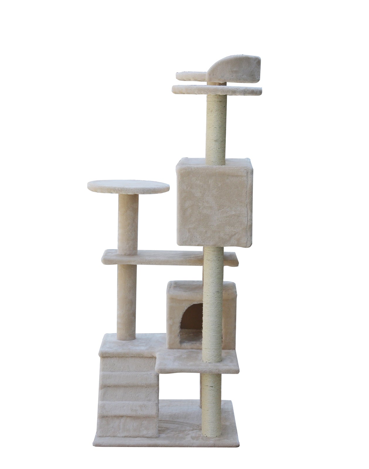 YES4PETS 130 cm Beige Cat Scratching Post Tree  Scratcher Pole-Beige