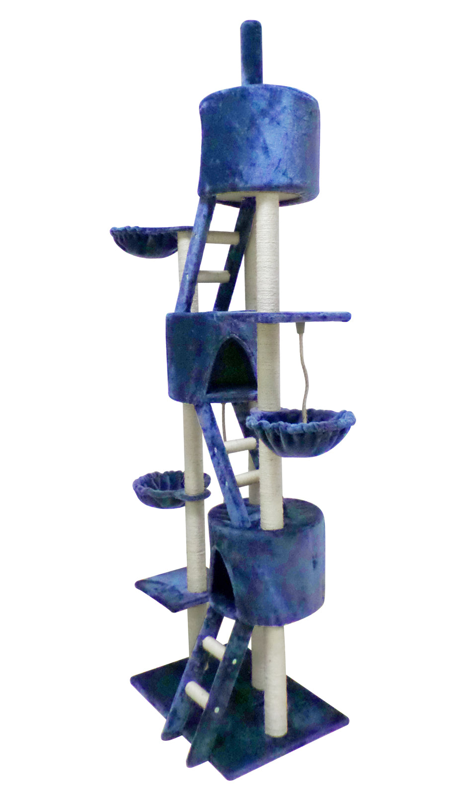 YES4PETS 244 cm XL Multi Level Cat Scratching Post Tree Scratcher Pole- Blue