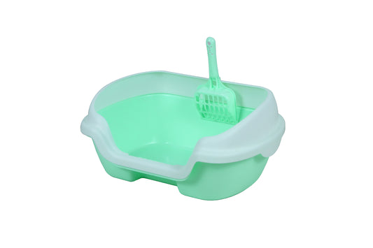 YES4PETS Small Portable Cat Kitten Rabbit Toilet Litter Box Tray with Scoop Green