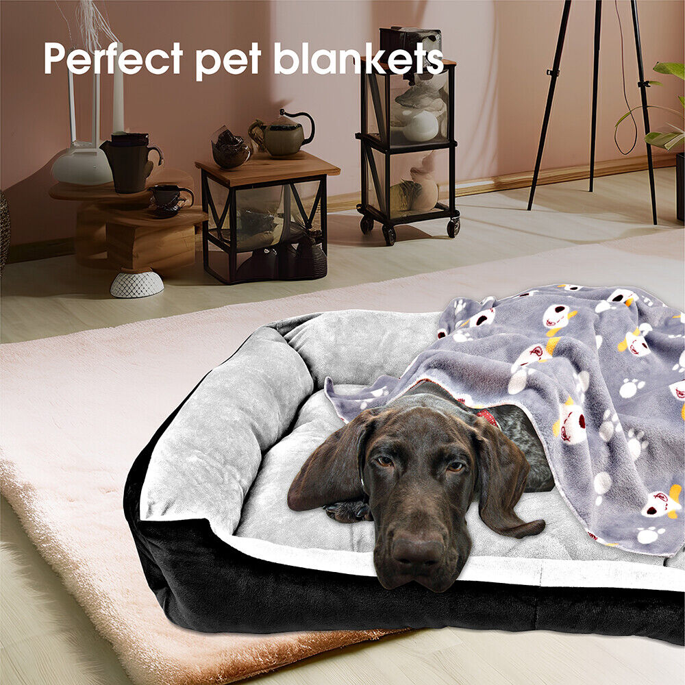 Vaka Navy Dog Bed Pet Cat Calming Floor Mat Sleeping Cave Washable Large 29704