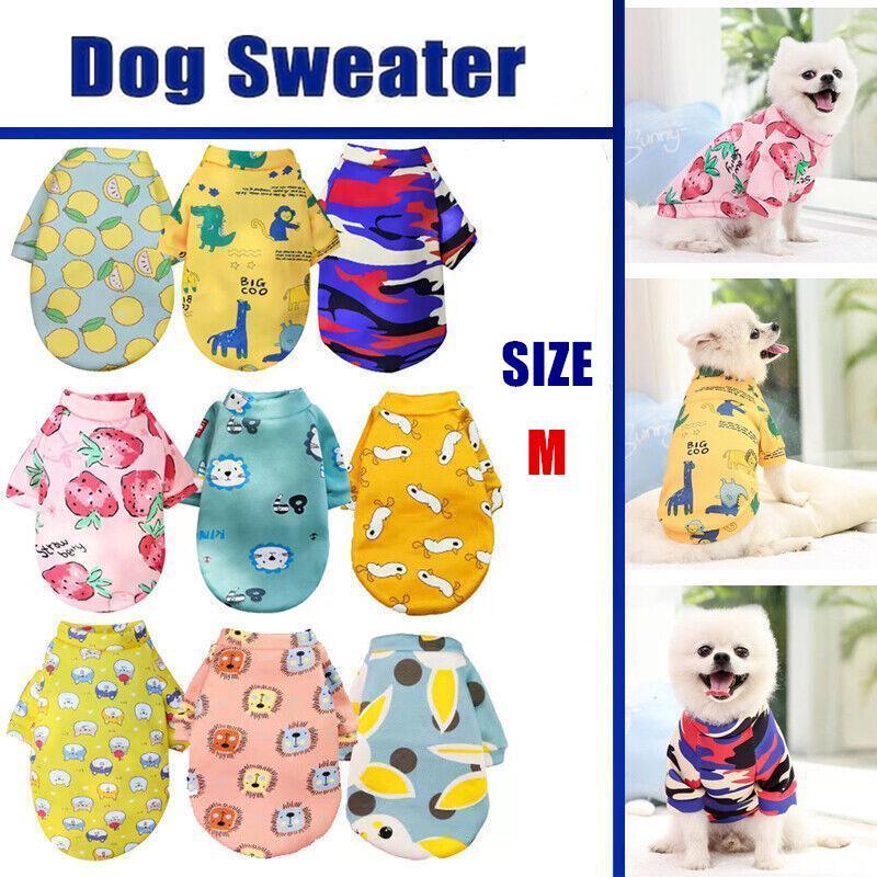 M Size Cute Pet Dog Warm Jumper Sweater Clothes Cat Knitwear Knitted Coats Winter - Pink Lion