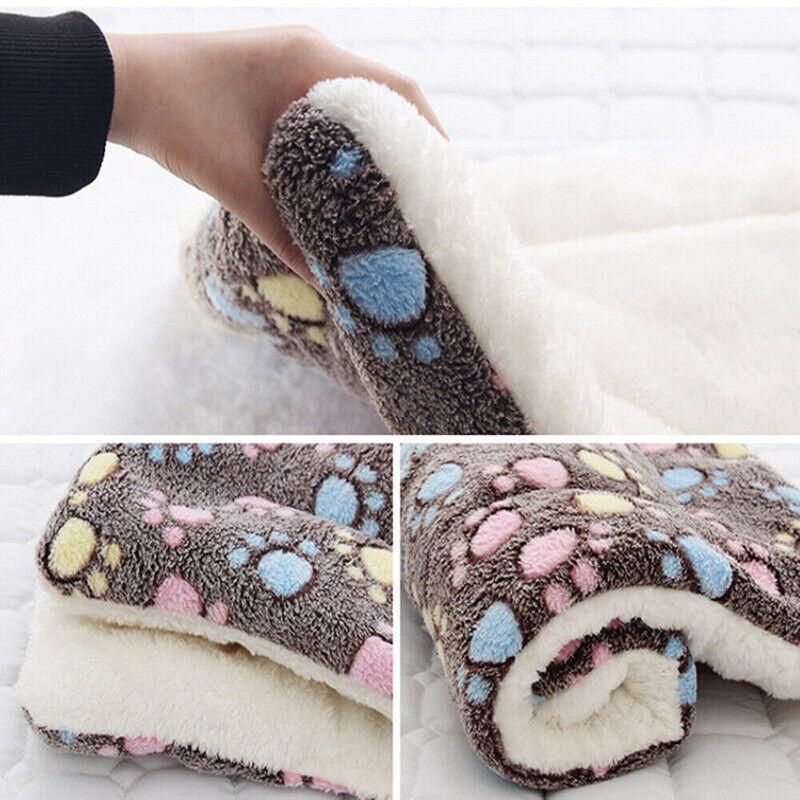 L Size Puppy Dog Cat Cushion Mattress Blanket Bed Soft Warm Pad Winter Kennel House - Blue Brownstar