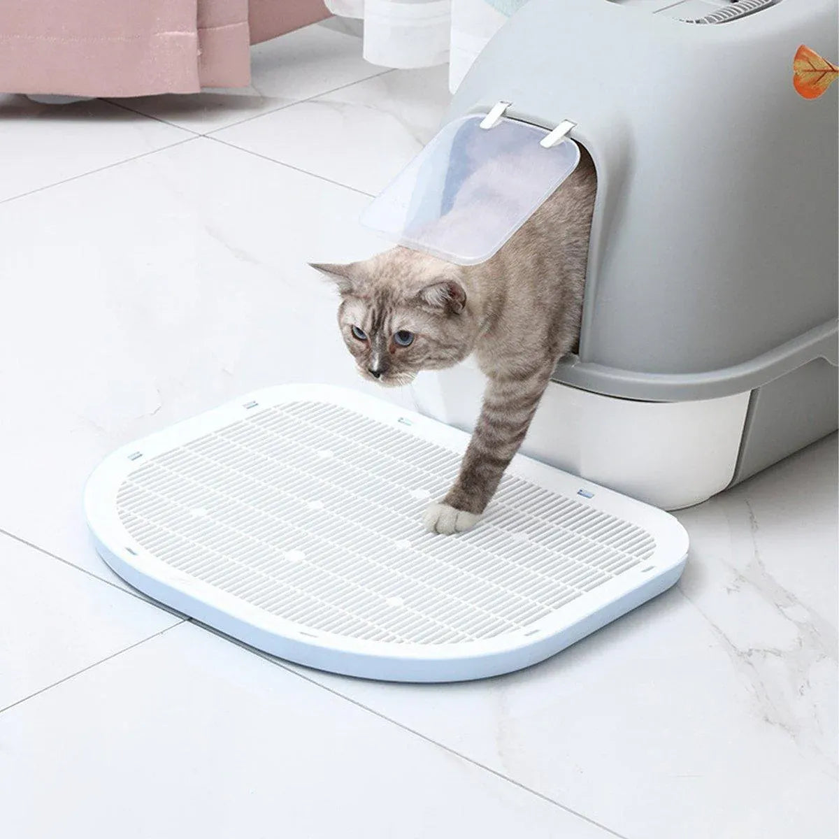 Anti Spill Cat Litter Mat Double Layer Pet Toilet Mat for Litter Box - Green