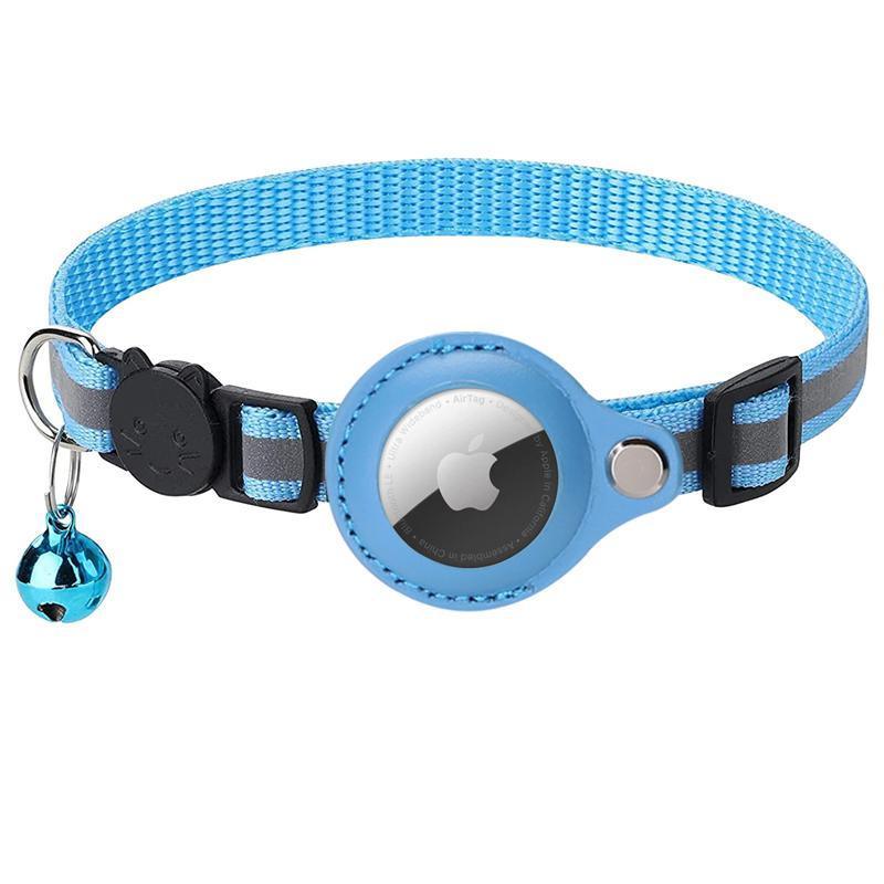Reflective Pet Collar with Holder for AirTag Tracker – Anti-Lost Cat Dog Tag - Red