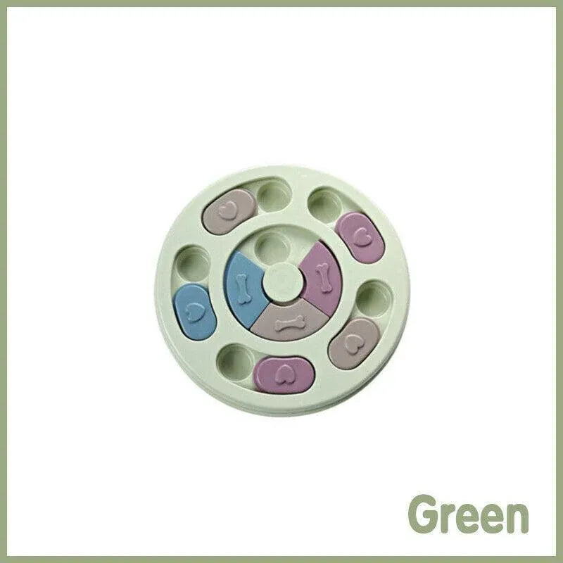 Dog Treat Dispenser Puppy Feeder Puzzle Game Interactive Toy Pet Training Supply - Green