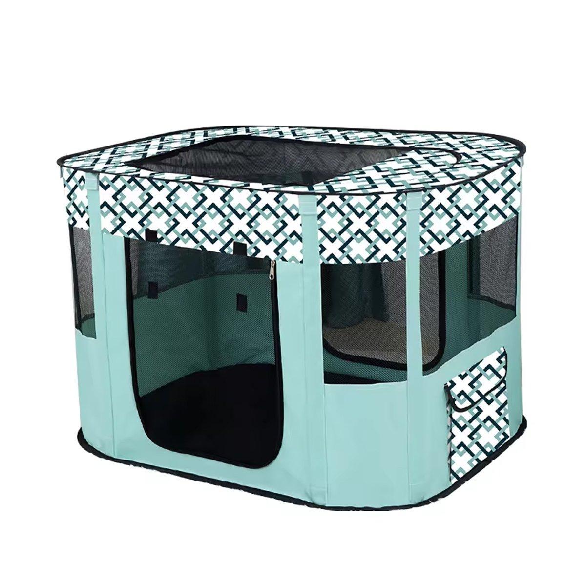 Foldable Cat Dog Kennel Pet Delivery Cage Portable Pet Fence Tent - Purple-XL