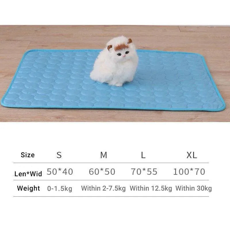 Pet Cool Gel Mat Dog Cat Bed Non-Toxic Breathable Summer Pad 5 Sizes Dog Pad - XL(100*70cm)