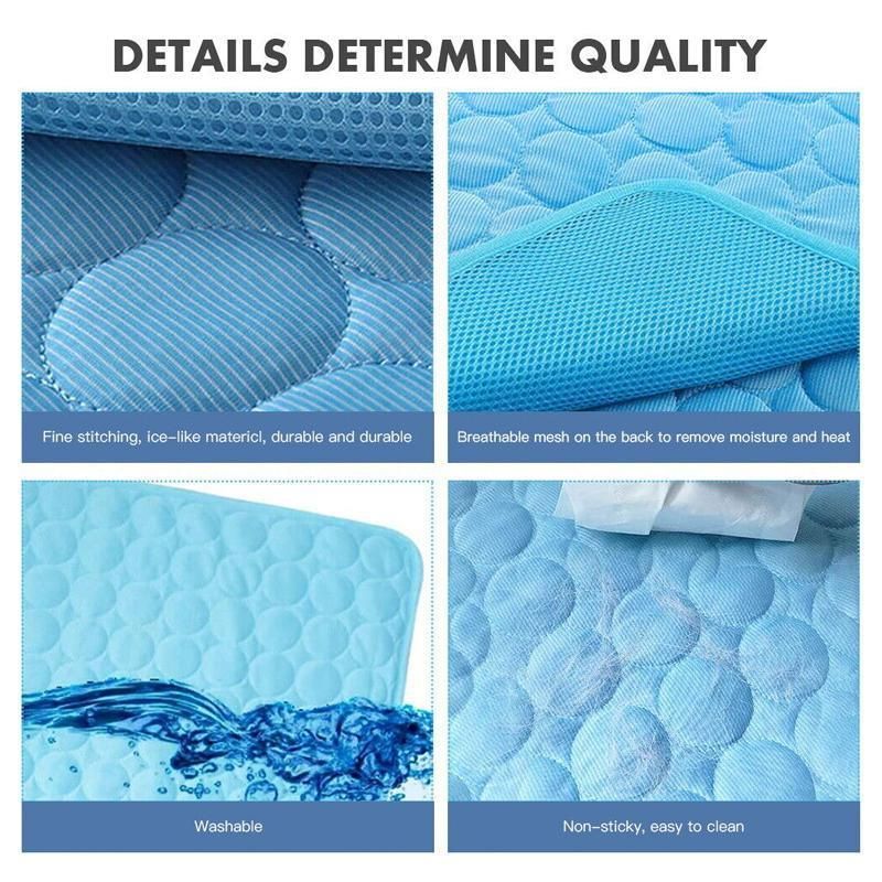 Pet Cool Gel Mat Dog Cat Bed Non-Toxic Breathable Summer Pad 5 Sizes Dog Pad - XL(100*70cm)
