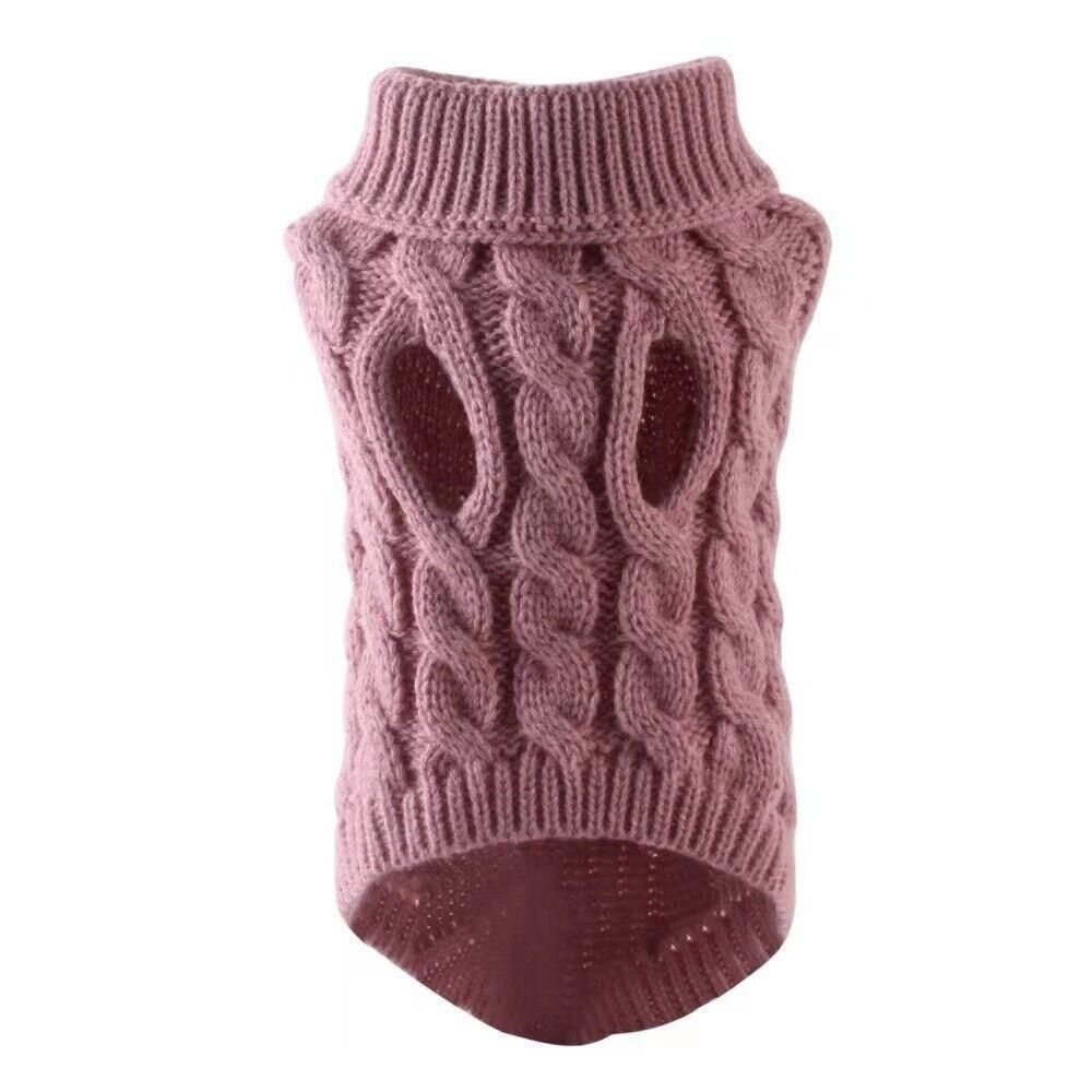 Puppy Dog Jumper Winter Warm Knitted Sweater Pet Clothes Small Dogs Coat Thermal S Size - Beige