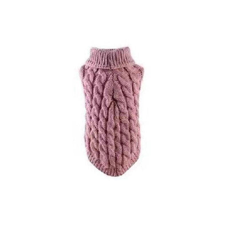 Puppy Dog Jumper Winter Warm Knitted Sweater Pet Clothes Small Dogs Coat Thermal L Size - Leather Pink
