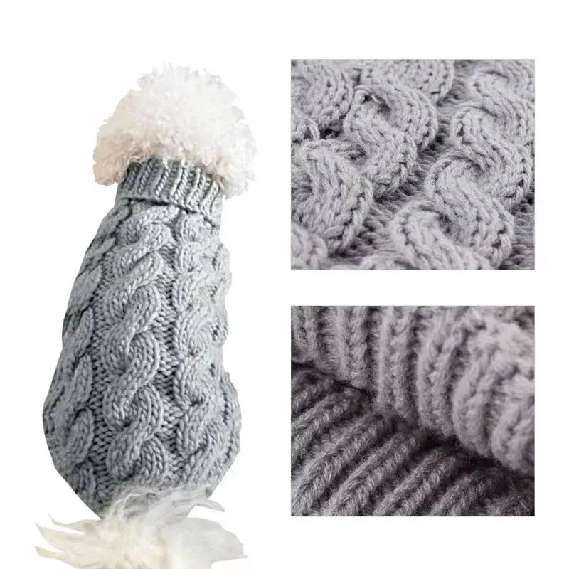 Puppy Dog Jumper Winter Warm Knitted Sweater Pet Clothes Small Dogs Coat Thermal S Size - Pink