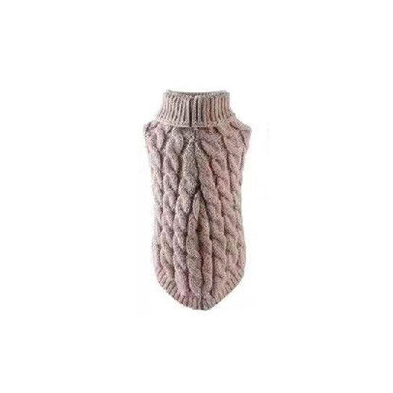 Puppy Dog Jumper Winter Warm Knitted Sweater Pet Clothes Small Dogs Coat Thermal L Size - White
