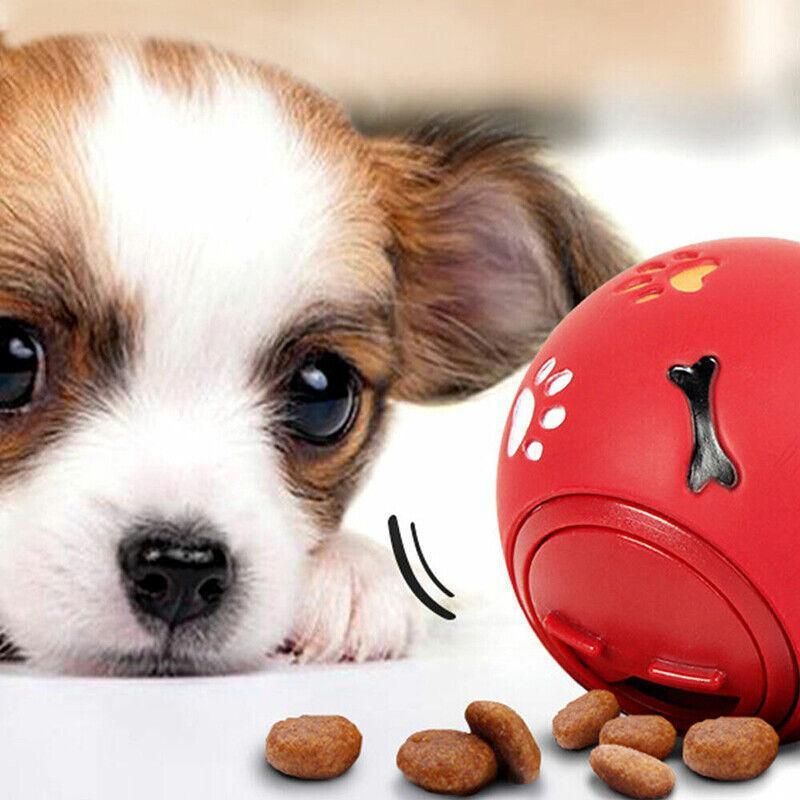 11cm Dog Pet Fun Tough-Treat Ball Tumbler Mental Food Dispenser Feeder Puzzle Toy - Blue