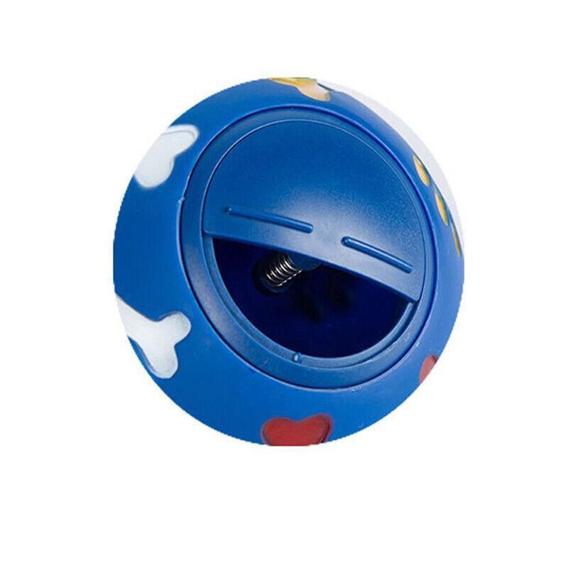 11cm Dog Pet Fun Tough-Treat Ball Tumbler Mental Food Dispenser Feeder Puzzle Toy - Blue