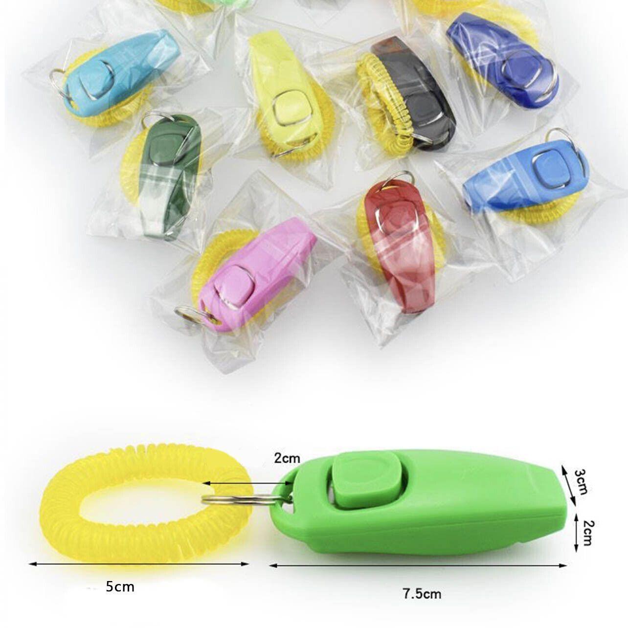 Dog Whistle and Clicker Set for Training Stop Barking Obedience Tool Combo - Red