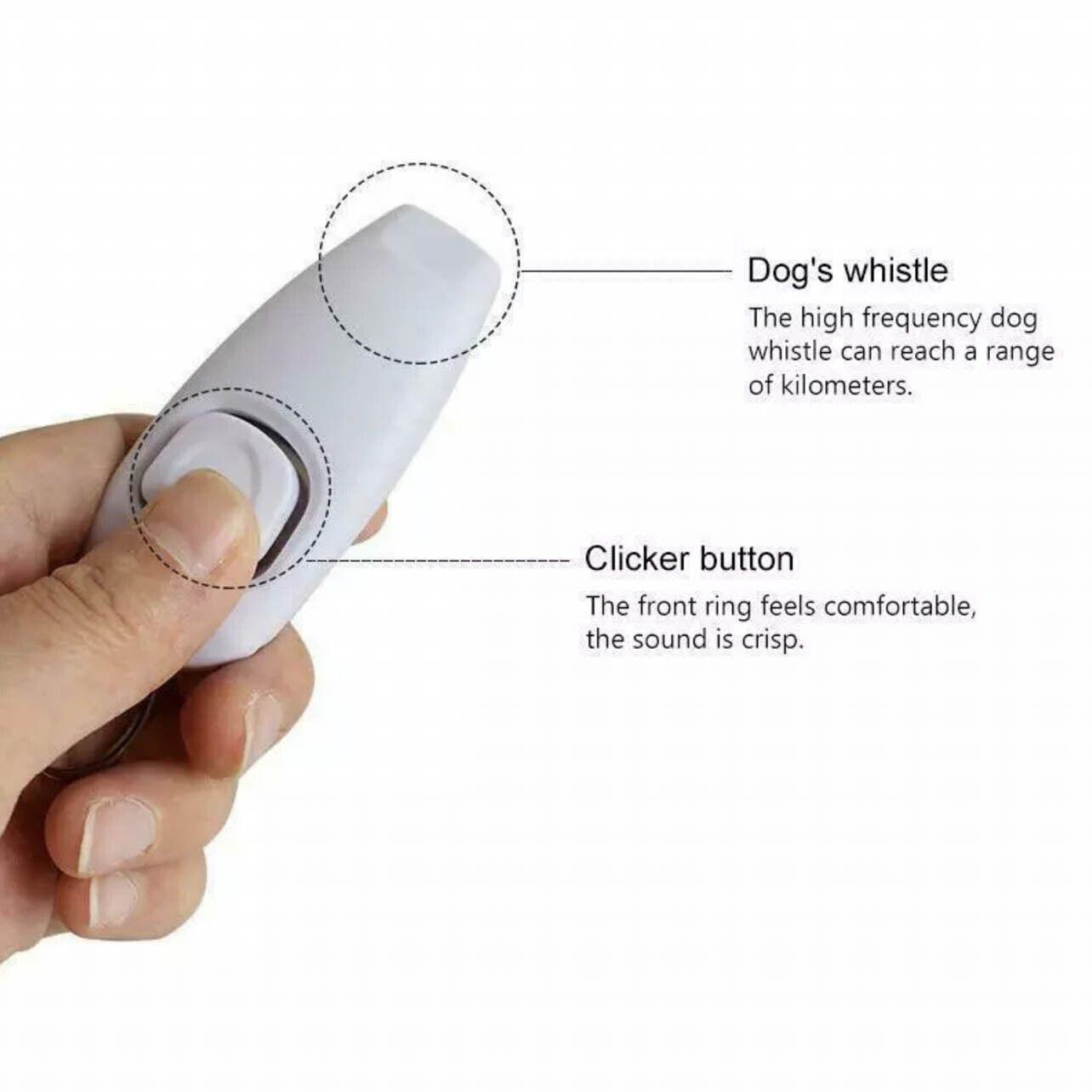 Dog Whistle and Clicker Set for Training Stop Barking Obedience Tool Combo - Red