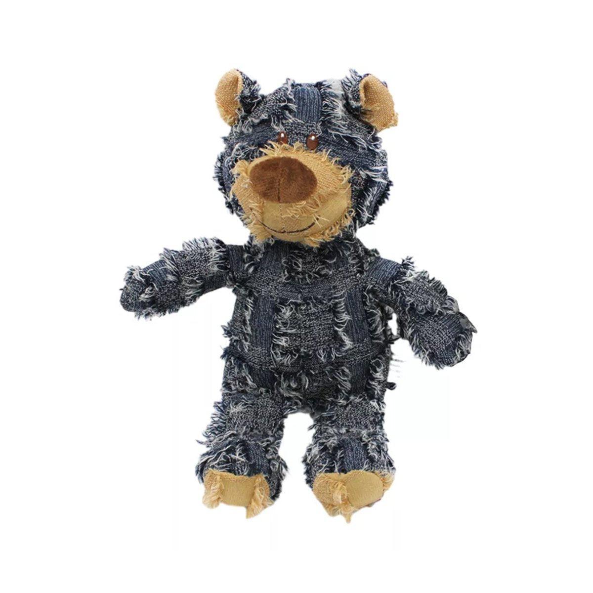 Puppy Squeaky Plush Toy Small Dog Chew Soft Bear Pet Companion - Purple-22cm