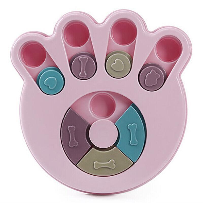 Dog Treat Dispenser Food Puzzle Toy Interactive Training Feeder Pet Supply Bowl - Claw-Blue