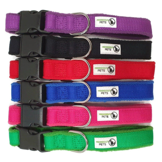 100% Pure Bamboo Fibre w/Fleece Lining Dog Collar Plastic Buckle