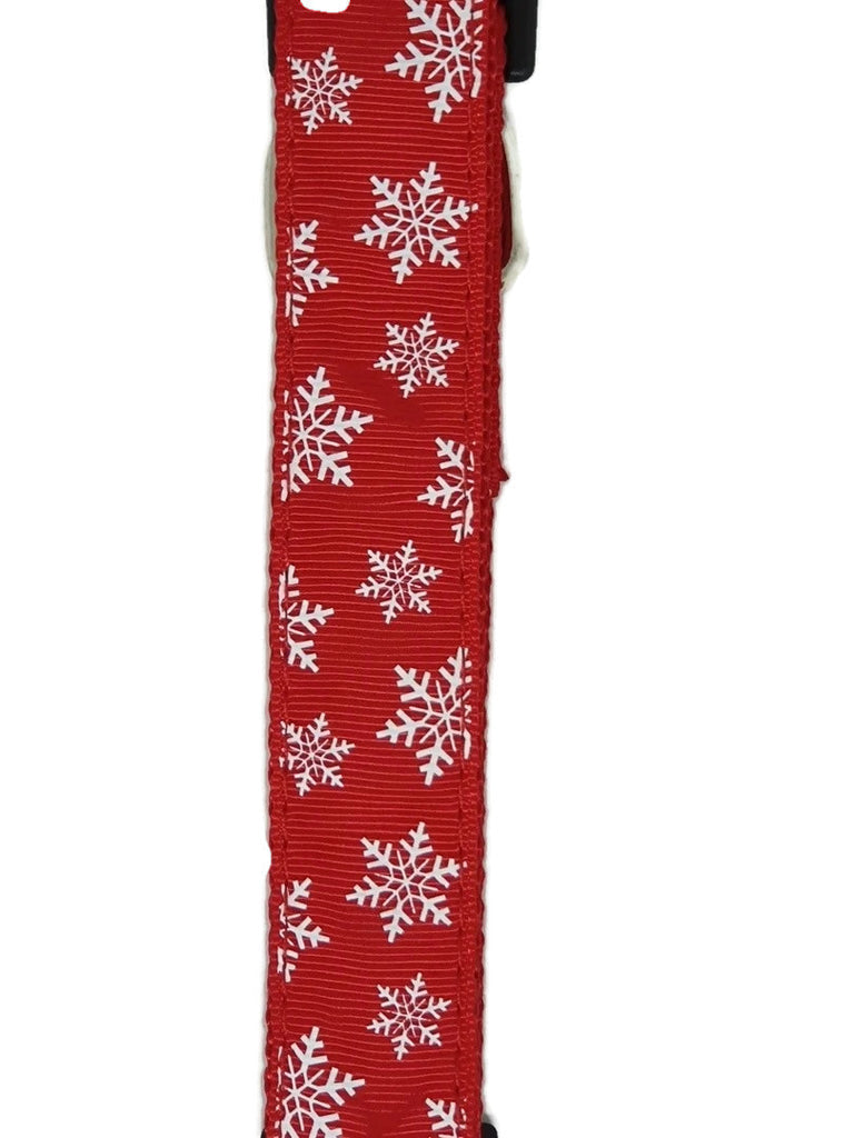 Christmas Dog Collars Adjustable - Moondidley Pets Small Red Snow Flakes